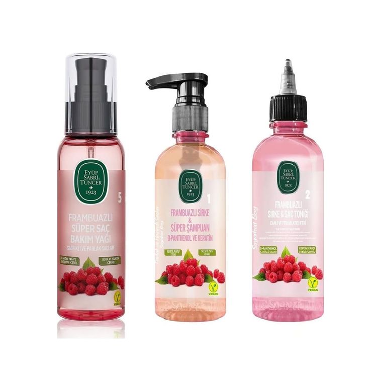 Diğer 128831334 Frambuaz Seyahat Saç Bakım Seti, Bakım Yağı 100Ml, Tonik 100 Ml Ve Şampuan 100 Ml