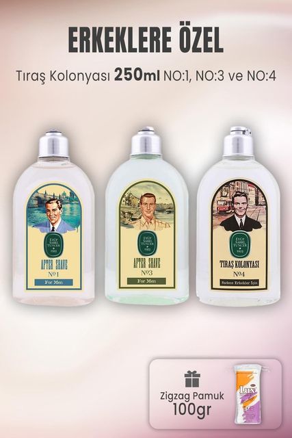 Diğer 128831413 Tıraş Kolonya Seti 1-3-4 Ve Zigzag Pamuk 100 Gr