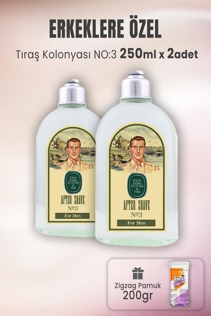 Diğer 128831523 Tıraş Kolonyası No 3 X 2 Adet Ve Zigzag Pamuk 200 Gr