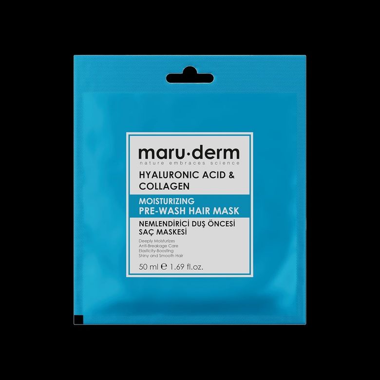 Diğer 128833491 Maru.derm Duş Öncesi Saç Maskesi, Hyalüronik Asit & Kolajen, Nemlendirici, 300 Ml, Mor, Yıpranmış Saçlar İçin, Vegan