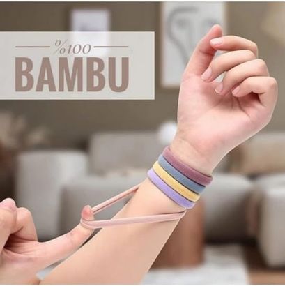 Diğer 128841910 Okavango Kadın %100 Bambu Kumaş Xl Boy 10'lu Toka Seti, Lastik Toka, Organizer, Kız Çocuk Toka