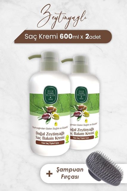 Diğer 128842112 Zeytinyağlı Saç Kremi 600 Ml X 2 Adet Ve Şampuan Fırçası