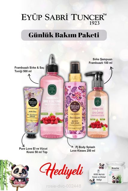 Diğer 128842293 Tonik Ve Şampuan Frambuazlı, Pure Krem Ve Vücut Spreyi Kisses Ve Rosie