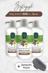 Diğer 128842557 Zeytinyağlı Saç Kremi 600 Ml X 3 Adet Ve Şampuan Fırçası