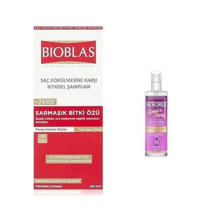 Diğer 128842656 Bıoblas Saç Dökülmesine Karşı Sağlıklı Uzama Etkili Şampuan Phytosterol 360 Ml & Restorex Sağlıklı Uzama Etkili Sıvı Saç Kremi 200 Ml