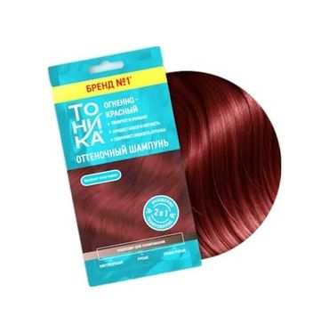 Diğer 128843039 Tonıka Ateş Kırmızısı Renkli Şampuan 25 Ml Açılmış, Açık Sarı Ve Açık Kumral Saçlar İçin Canlı Kırmızı Ton Verici Şampuan