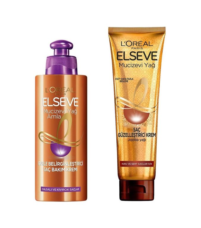 Diğer 128846377 Elseve Mucizevi Yağ Saç Güzelleştirici Krem 150 Ml - Kuru Ve Sert Saçlar & Elseve Mucizevi Amla Yağı Bukle Belirginleştirici Saç Bakım Kremi Saç Bakım Seti