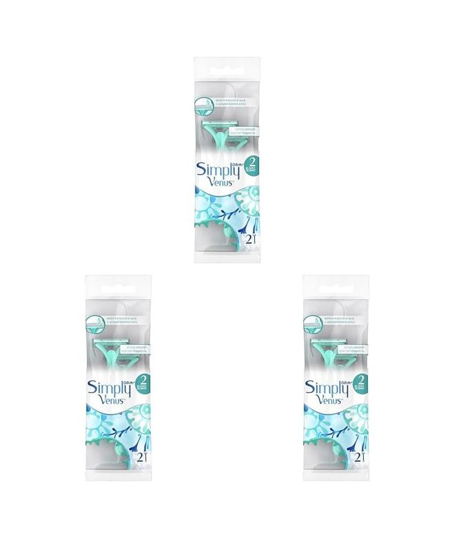 Diğer 128846776 Simply Venus 2 Kullan At Kadın Tıraş Bıçağı 2 Adet 3Lü Paket