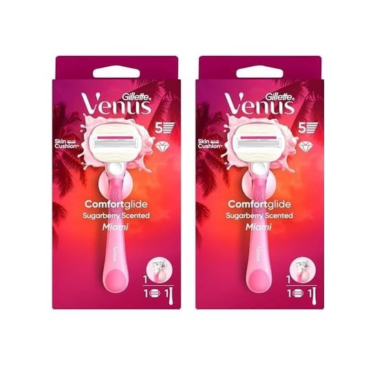Diğer 128847021 Venus Comfortglide Sugarberry Kokulu Miami Kadın 5 Bıçaklı Tıraş Makinesi 2Li Paket
