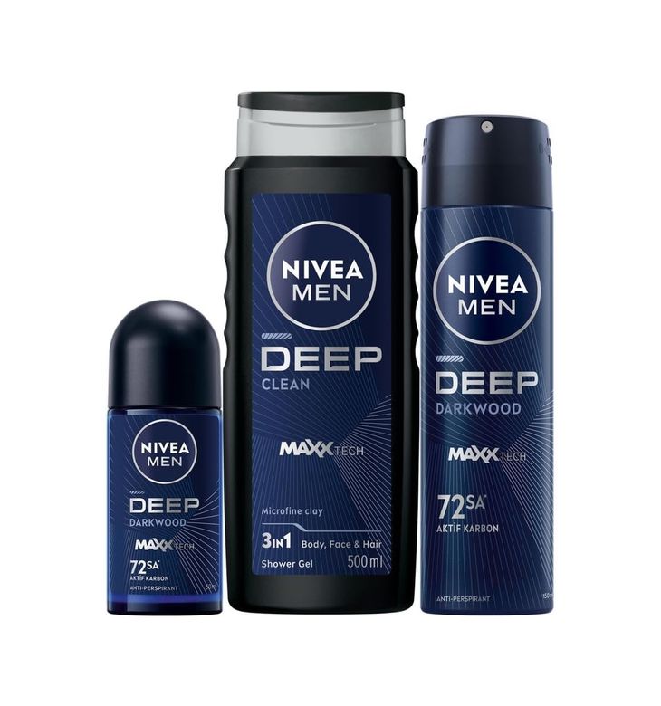 Diğer 128847263 Men Deep Duş Jeli 500Ml+ Sprey Deodorant 150Ml + Roll On Deodorant 50Ml