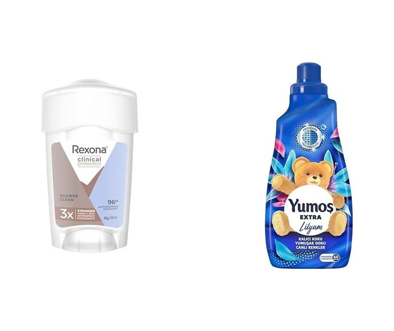 Diğer 128847527 Rexona Clinical Protection Kadın Stick Deodorant Shower Clean 45 Ml 1 Yumoş Lilyum 60 Yıkama Konsantre Çamaşır Yumuşatıcısı 1 X 1440 Ml 2