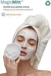 Diğer 128847571 Mitt 300 Kullanımlık Mikrofiber Makyaj Ve Yüz Temizleme Eldiveni - Su Ile Temizleme Kolaylığı 1, Beyaz, Standart
