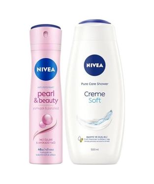 Diğer 128847608 Creme Soft Banyo Ve Duş Jeli 500Ml Ve Kadın Sprey Deodorant Pearl&beauty 150Ml, 48 Saat Ter Karşıtı