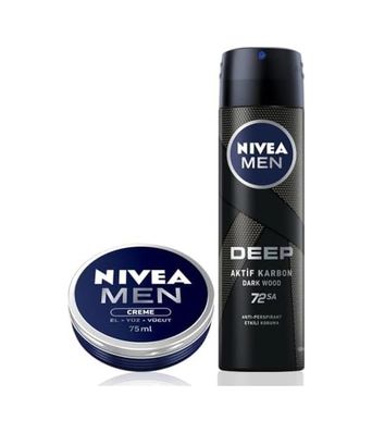 Diğer 128847654 Men Erkek Sprey Deodorant Deep Dimension 150Ml, 72 Saat Koruma Ve Erkek Bakım Kremi 75Ml