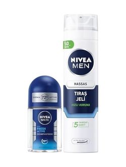 Diğer 128847888 Men Erkek Hassas Ciltler İçin Koruyucu Tıraş Jeli 200Ml Ve Mini Roll-On Deodorant Fresh 25Ml
