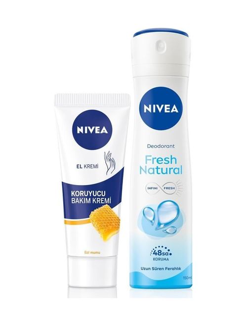 Diğer 128847912 Kadın Sprey Deodorant Fresh Natural 150Ml Ve Nemlendirici Koruyucu El Bakım Kremi 75Ml