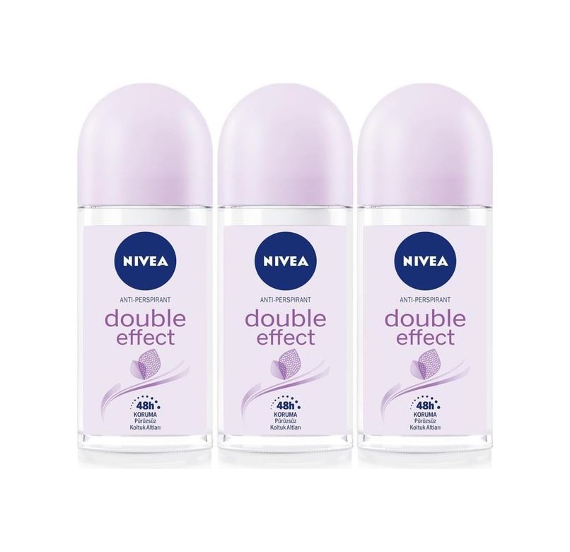 Diğer 128847925 Kadın Roll-On Deodorant Double Effect 50Ml, Ter Kokusuna Karşı 48 Saat Koruma, X3 Adet P10848