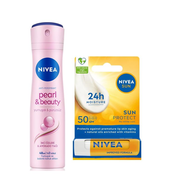 Diğer 128847963 Kadın Sprey Deodorant Pearl&beauty 150Ml Ve Yüksek Güneş Korumalı Dudak Bakım Kremi, Spf50