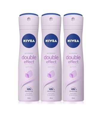 Diğer 128848043 Kadın Sprey Deodorant Double Effect 48 Saat Anti-Perspirant Koruma 150Ml X 3 Adet,pürüzsüz Koltuk Altı