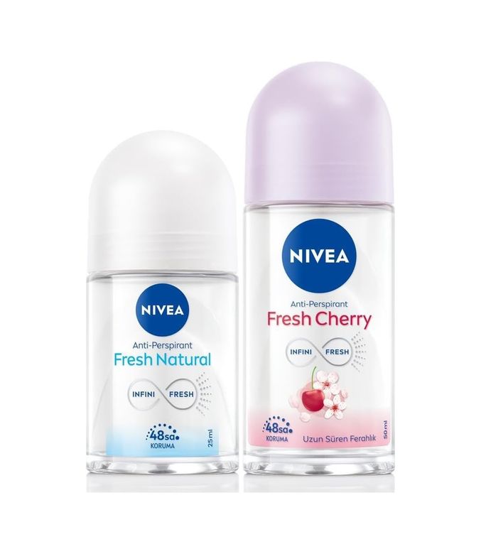Diğer 128848049 Kadın Roll-On Deodorant Fresh Cherry 50Ml Ve Mini Roll-On Fresh Natural 25Ml Set, 48 Saat Koruma