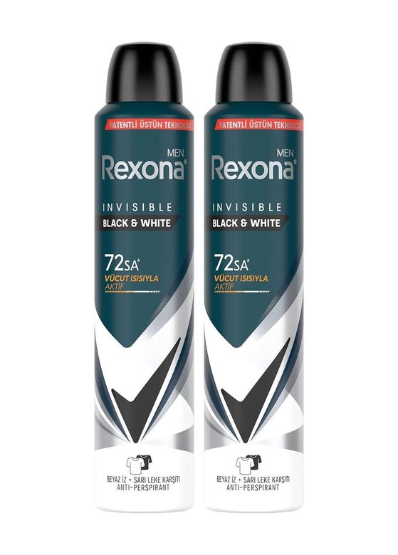 Diğer 128848127 Rexona Men Erkek Sprey Deodorant Invisible & 72 Saat Kesintisiz Üstün Koruma 200 Ml 2 Paketi