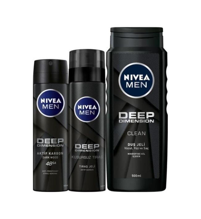 Diğer 128848131 Men Erkek Deep Dimension Bakım Seti, Sprey Deodorant 150 Ml,tıraş Jeli 200 Ml Ve Duş Jeli 500 Ml, Uzun Süren Ferahlık