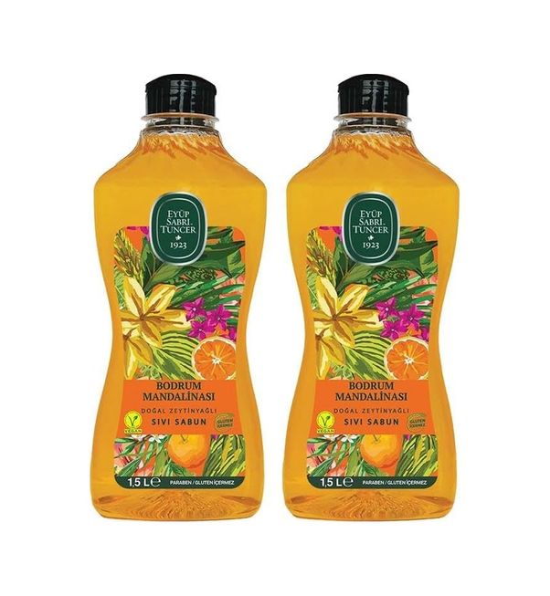 Diğer 128848140 Bodrum Mandalinası Doğal Zeytinyağlı Sıvı Sabun 1500 Ml X 2