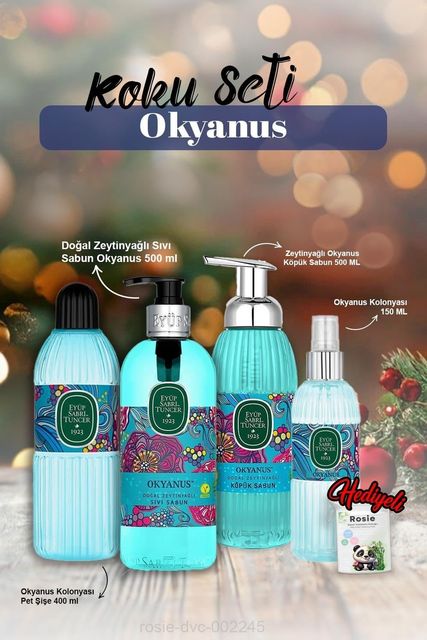 Diğer 128848345 Okyanus Kolonya 150Ml Ve 400Ml, Köpük Ve Sıvı Sabun 500Ml Ve Rosie Pamuk