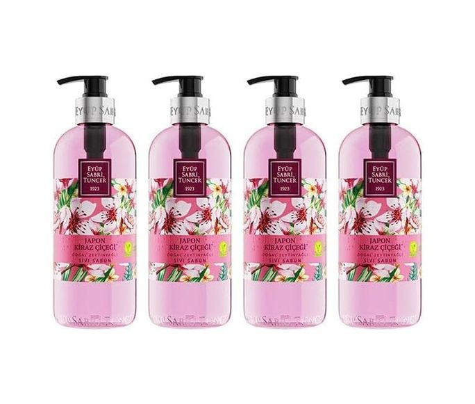 Diğer 128848710 Kiraz Çiçeği Doğal Zeytinyağlı Sıvı Sabun 500 Ml - 4 Adet