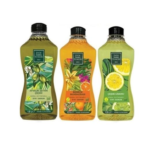 Diğer 128848712 Doğal Zeytinyağlı Sıvı Sabun Bodrum Mandalinası, Ayvalık Zeytin Çiçeği Ve Çeşme Limonu 1500 Ml
