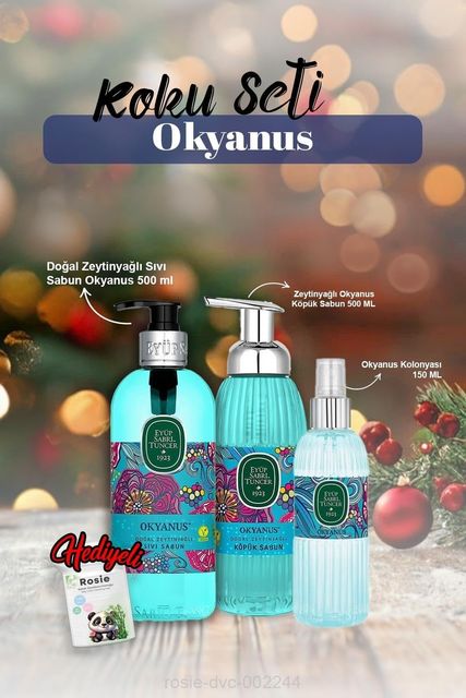 Diğer 128848901 Okyanus Kolonya 150Ml, Köpük Ve Sıvı Sabun 500Ml Ve Rosie Pamuk