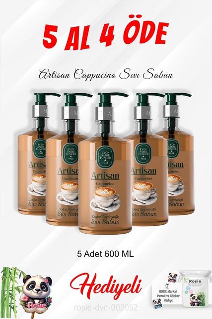 Diğer 128848947 Artisan Cappucino Sıvı Sabun 600 Ml 5 Al 4 Öde Ve Rosie Pamuk