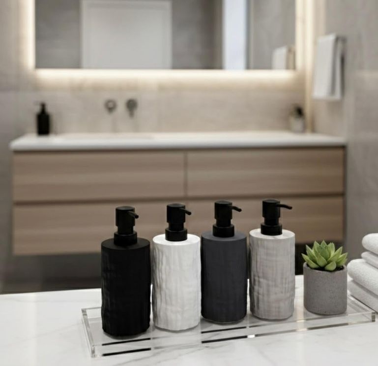 Diğer 128853812 Tiran Akrilik Lüks Silindir Sıvı Sabunluk, Kırılmaz Cam Görünümlü, Mutfak Ve Banyo İçin Dekoratif Sabun Dağıtıcı, Asorti Renk Seçenekli