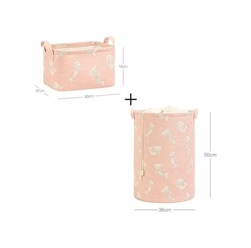 Diğer 128856300 Textile 2'li Çocuk Odası Deniz Kızı Sepet Set 1 Adet 30 X 21 X 18/36 X 50 Cm