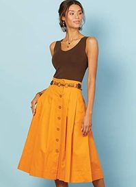 Diğer 128856767 Mccall's Pattern Kadın Diz Boyu Pileli Etek, Bedenler 14-22 Dikiş Deseni
