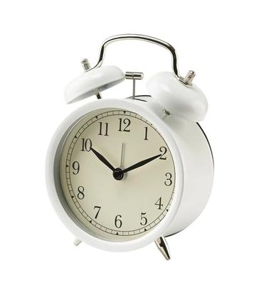 Diğer 128857540 Dekad Analog Nostalji-Alarmlı Saat Çanlar Çalar Saat İle Metal Kasa Ve Ön Cam G X D X Y 10 X 6 X 14 Cm Beyaz