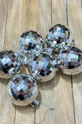 Diğer 128858035 Yılbaşı Çam Ağacı Süsü Disko Topu Görünümlü 6 Cm 6 Lı
