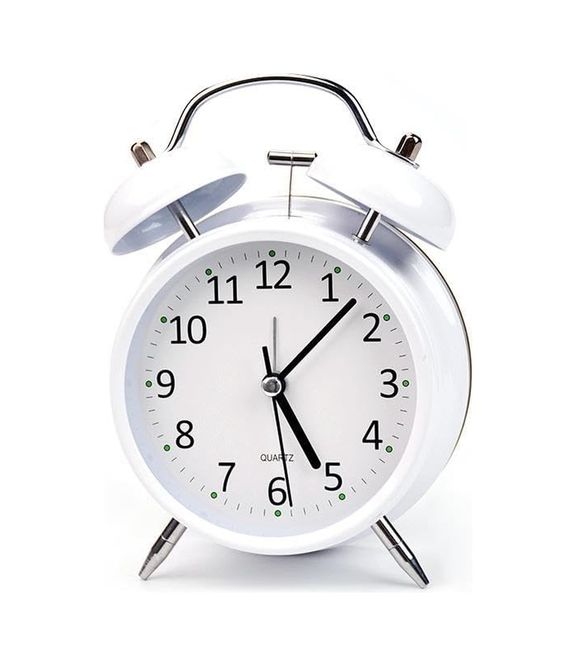 Diğer 128858125 16Cm Büyük Boy Akar Saniyeli Alarm Çalar Saat - Nostaljik Masa Saati Beyaz