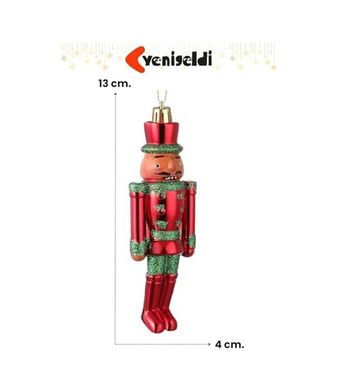 Diğer 128859100 3 Adet Yılbaşı Fındıkkıran Asker Süs Seti - 13Cm Plastik Ağacı Asma Dekoratif Figürler, Çok Renkli