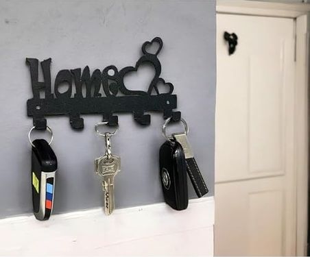 Diğer 128860424 Metal Dekoratif Kalpli Anahtar Askısı Mdl-1