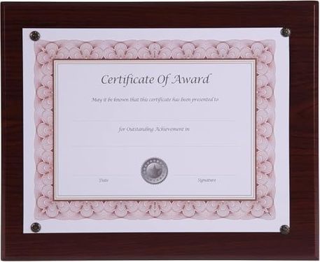 Diğer 128860723 Nudell - 18811M Award-A-Plaque Document Holder /plastic 10-1/2 X 13 0 X 5 Cm