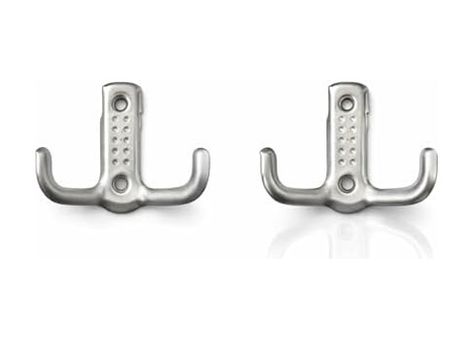 Diğer 128860761 Askılık Çift Kancalı Duvar Askısı, Gümüş Rengi, Metal, 2 Adet