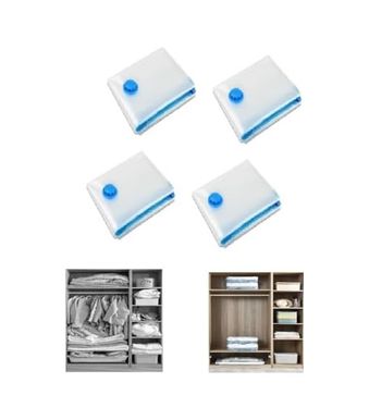 Diğer 128861817 Tarix Vakumlu Hurç, Şeffaf Pvc, 4 Parça, Dolap Düzenleyici Elbise Saklama Poşeti, Vakumlu Sıkıştırma,%80 Yer Tasarrufu