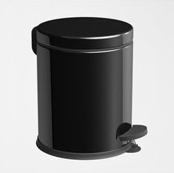 Diğer 128861872 Banyo Tuvalet Mutfak Pedallı Metal Çöp Kovası 3 Litre Siyah