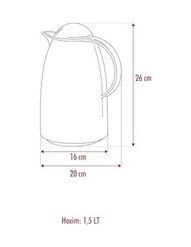 Diğer 128862816 Ews 1.5 Lt Isı Yalıtımlı Çay Ve Soğuk Su Termosu Füme 12 Saat Tutar& İçi Camdır