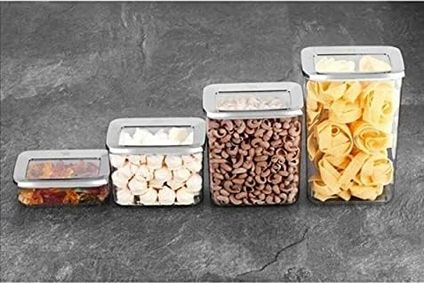 Diğer 128863208 Dikdörtgen Saklama Kabı, Füme 4'lü Set