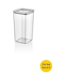 Diğer 128863312 Kare Saklama Kabı 3 X 1200 Ml, Şeffaf