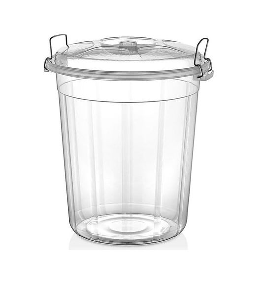 Diğer 128865610 Şeffaf Plastik Kilitli Erzak Saklama Kutusu, Bakliyat Ve Un Saklama Kabı 50 L