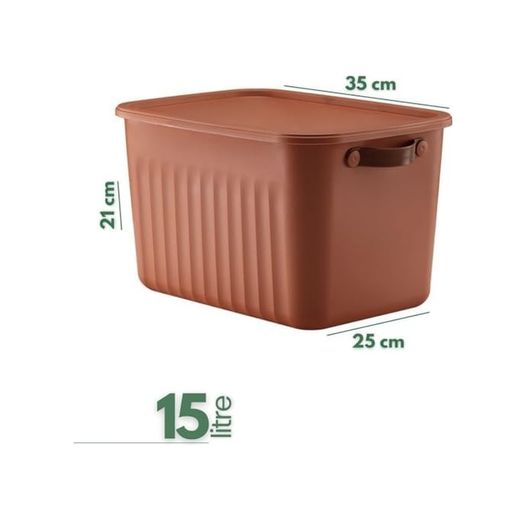 Diğer 128867198 3 Adet Modern Kapaklı Saklama Kutusu Seti -15 Litre Turuncu -Taşınabilir Kulplu, Dolap İçi Düzenleyici, Çok Amaçlı Organizer Kutu, Oyuncak & Kıyafet Kutusu