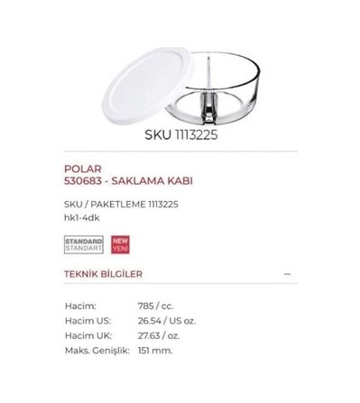 Diğer 128867258 530683 Polar Bölmeli Cam Saklama Kabı 3 Adet